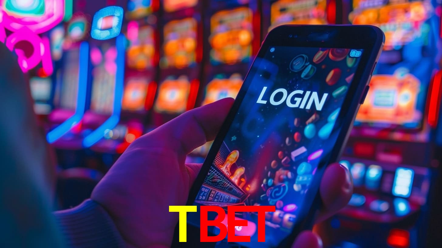 Escena dinámica inspirada en casino con iluminación TBET, cartas, fichas e íconos de juegos digitales en un espacio moderno de juegos.